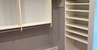 Custom Closet Shelving with Double Hanging Space